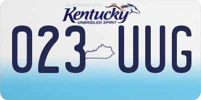 KY license plate 023UUG