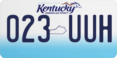 KY license plate 023UUH