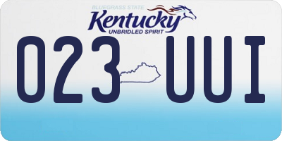 KY license plate 023UUI