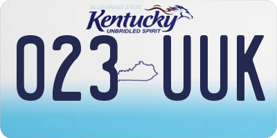 KY license plate 023UUK