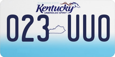 KY license plate 023UUO