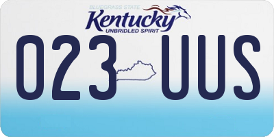 KY license plate 023UUS