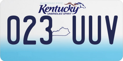 KY license plate 023UUV