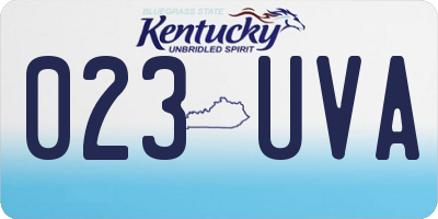 KY license plate 023UVA