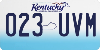 KY license plate 023UVM