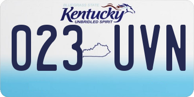 KY license plate 023UVN