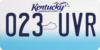 KY license plate 023UVR