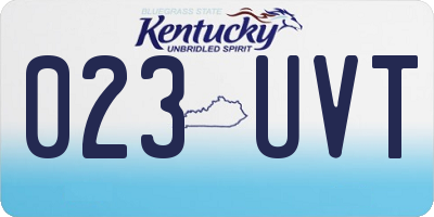 KY license plate 023UVT