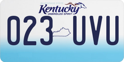KY license plate 023UVU