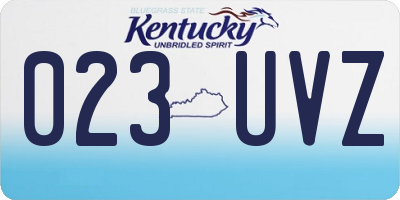 KY license plate 023UVZ