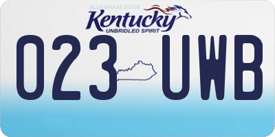 KY license plate 023UWB
