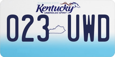 KY license plate 023UWD