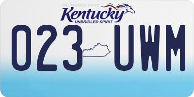 KY license plate 023UWM