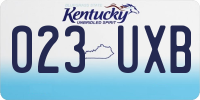 KY license plate 023UXB