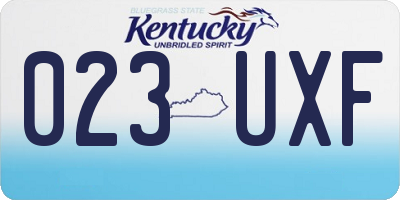 KY license plate 023UXF