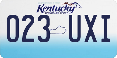 KY license plate 023UXI