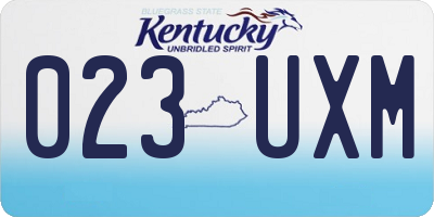 KY license plate 023UXM