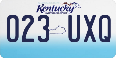 KY license plate 023UXQ