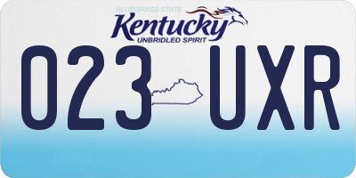 KY license plate 023UXR