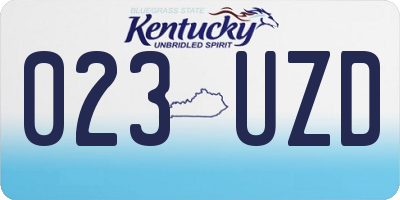 KY license plate 023UZD