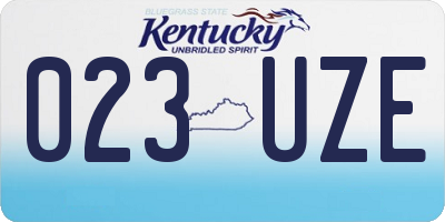 KY license plate 023UZE