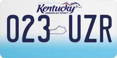 KY license plate 023UZR