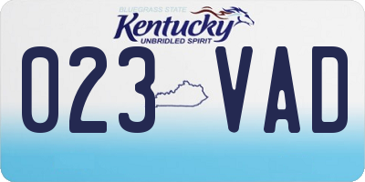 KY license plate 023VAD