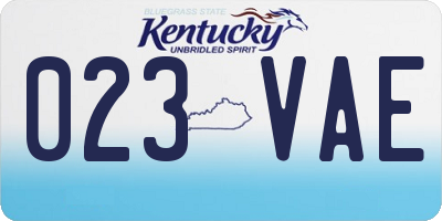 KY license plate 023VAE