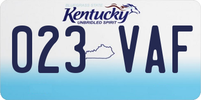 KY license plate 023VAF