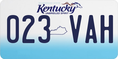 KY license plate 023VAH