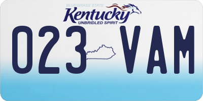 KY license plate 023VAM
