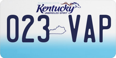 KY license plate 023VAP