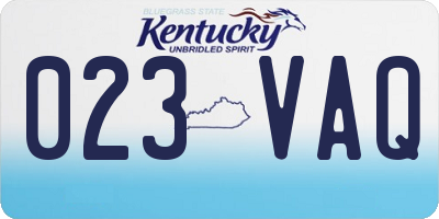KY license plate 023VAQ
