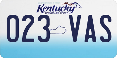 KY license plate 023VAS