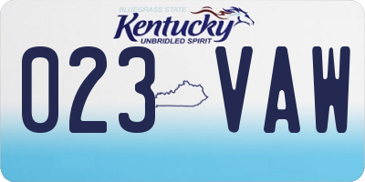 KY license plate 023VAW