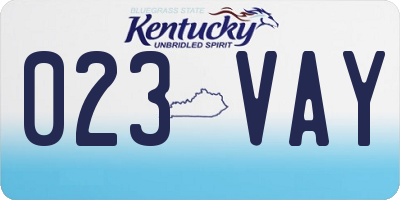 KY license plate 023VAY