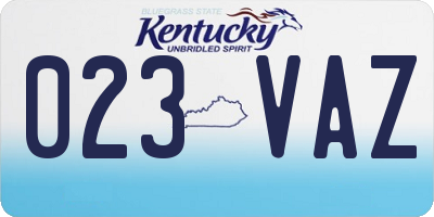 KY license plate 023VAZ