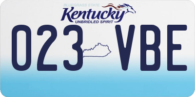 KY license plate 023VBE