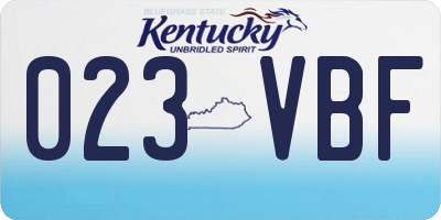 KY license plate 023VBF