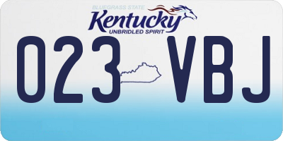 KY license plate 023VBJ