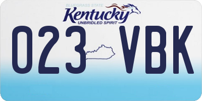 KY license plate 023VBK