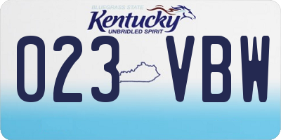 KY license plate 023VBW