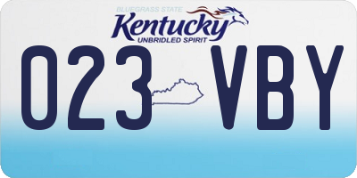 KY license plate 023VBY