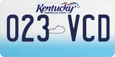 KY license plate 023VCD
