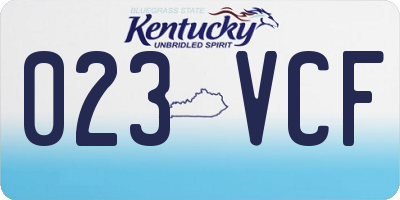 KY license plate 023VCF