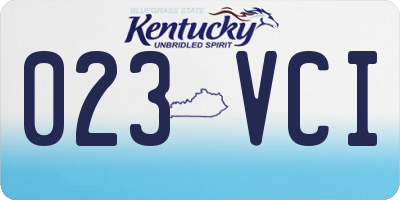 KY license plate 023VCI