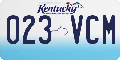 KY license plate 023VCM