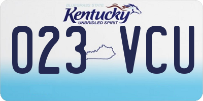 KY license plate 023VCU