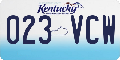 KY license plate 023VCW