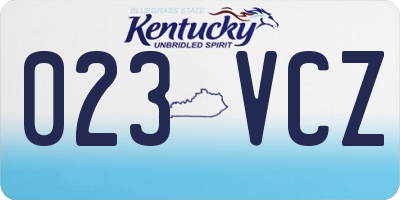 KY license plate 023VCZ